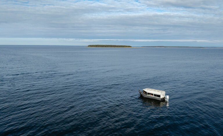 Our boat hide for photographing marine wildlife