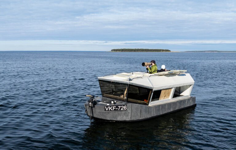 Our boat hide for photographing marine wildlife